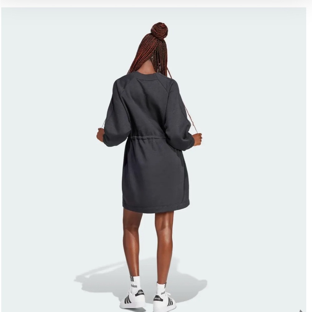 Adidas Gray Bishop Sleeve Athletic THE SAFE PLACE MINI DRESS NWT